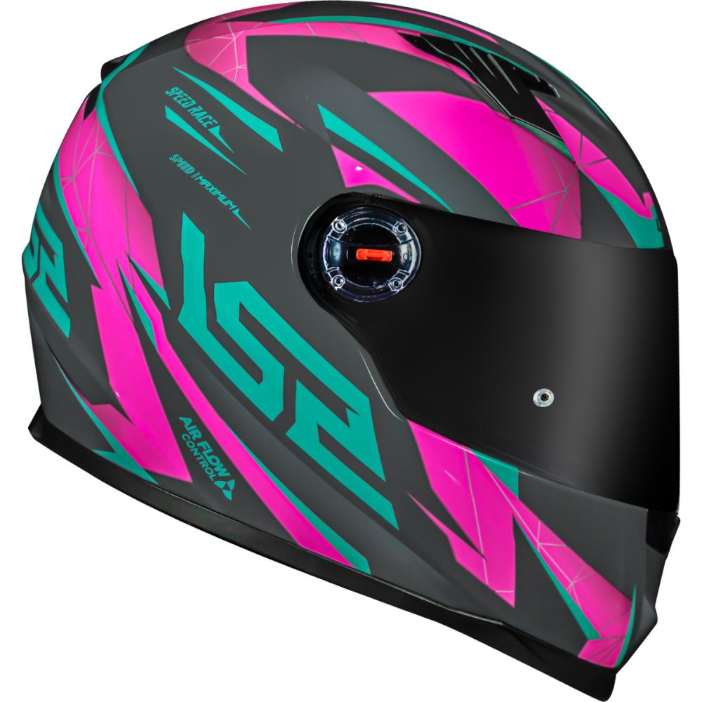 Capacete Ls Ff Draze Grey Greem Pink S Boni Moto Center