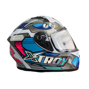 CAPACETE EBF XTROY THANOS FF526 / TAMANHO 56 / BRANCO/ROXO