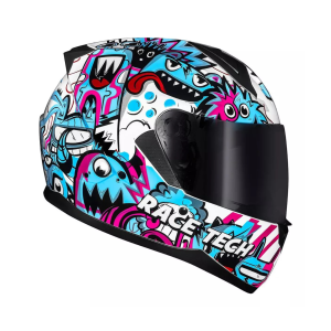 CAPACETE SECTOR MONSTERS WHITE/BLUE / 62/XL / RACETECH