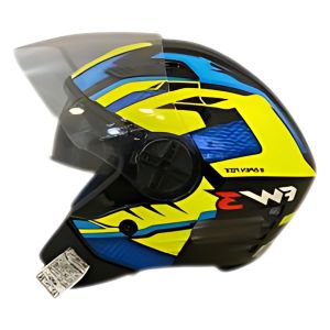 FW3 CAPACETE X OPEN UP FOX COM OCULOS AMARELO C/ AZUL 58