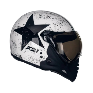 CAPACETE F-21 OLD TANK BRANCO/PRETO 60