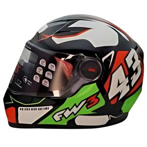 CAPACETE FW3 GTX 43 COM OCULOS VERMELHO E VERDE 60