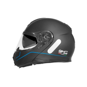 CAPACETE GP TECH A118 SV ROAD ARTICULADO ROBOCOP FOSCO PRETO-AZUL 58