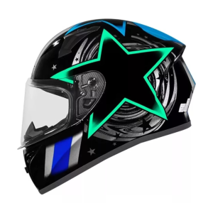 CAPACETE EBF XTROY THANOS FF526 / TAMANHO 61 / PRETO/AZUL