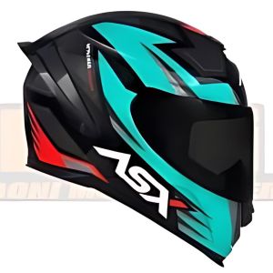 CAPACETE ASX EAGLE RACING ATTACKER BRILHO PRETO/GRAFITE/TIFFANY 56/S