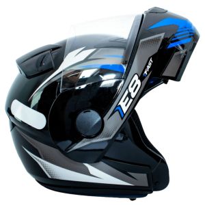 CAPACETE EBF NEW E08 FAST / TAMANHO 56 / PRETO/AZUL