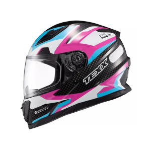 CAPACETE TEXX HAWK RIDE AZUL/ROSA/BRANCO/PRETO TAMANHO 56