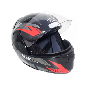 CAPACETE EBF NEW E08 FAST / TAMANHO 56 / PRETO/VERMELHO