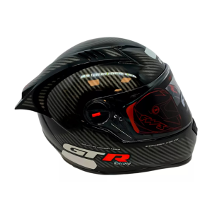 CAPACETE FW3 GT RACING CARBON FIBER COM OCULOS INTERNO E AEROFOLIO / PRETO / 58