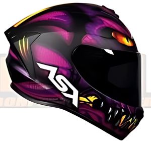 CAPACETE ASX DRAKEN RAPTOR FOSCO PRETO/ROXO 56 S