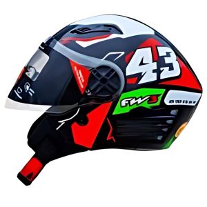 CAPACETE FW3 X OPEN UP 43 COM OCULOS VERMELHO E VERDE 58