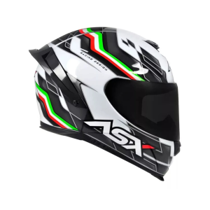 CAPACETE ASX EAGLE RACING ITALY BRILHO BRANCO 60 L