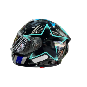 CAPACETE EBF XTROY FF526 COSMIC / TAMANHO 60 / PRETO/TIFFANY