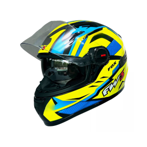 CAPACETE FW3 GTX FOX COM OCULOS AMARELO COM AZUL 56