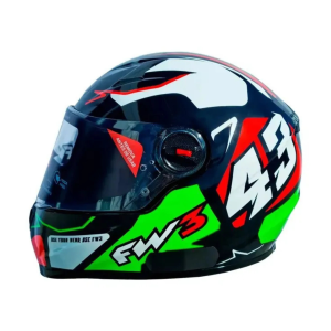 CAPACETE FW3 GTX 43 COM OCULOS VERMELHO E VERDE 56