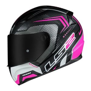 CAPACETE LS2 RAPID FF353 DOOM MATTE BLACK/PINK 64/XXL