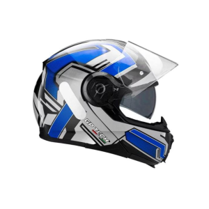 CAPACETE GP TECH A118 SV FUSION ARTICULADO ROBOCOP PRETO-AZUL 56 CÓD FAB: 1192