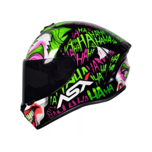 CAPACETE ASX DRAKEN JOKER GLOSS BLA CK/GREEN/VIOLET 56/S