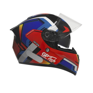 CAPACETE GP TECH V128 FUSION SV FOSCO VERMELHO-AZUL-BRANCO 60