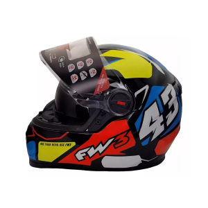 CAPACETE FW3 GTX 43 COM OCULOS / AMARELO E AZUL / TAMANHO 56