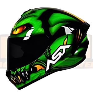 CAPACETE ASX DRAKEN RAPTOR BRILHO PRETO/VERDE 56 S