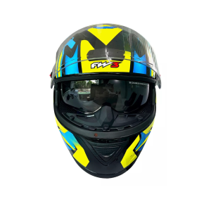 CAPACETE FW3 GTX FOX COM OCULOS AMARELO COM AZUL 56