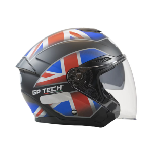 CAPACETE GP TECH OPEN OF669 UK FOSCO AZUL/VERMELHO 61