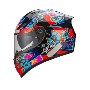 CAPACETE GP TECH V128 FLOWER PRETO-AZUL 56