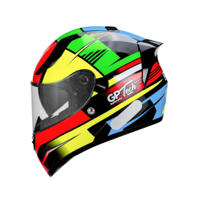 CAPACETE GP TECH V128 FLAG VERMELHO-AMARELO-VERDE 61