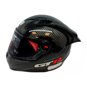 CAPACETE FW3 GT RACING CARBON FIBER COM OCULOS INTERNO E AEROFOLIO / PRETO / 60