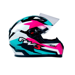 CAPACETE FW3 X GTN SUPER TIFANNY COM ROSA E BRANCO 56