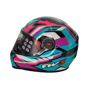 CAPACETE FW3 GTX SUPER AZUL TIFFANY C/ ROSA E BRANCO  56