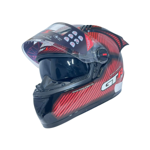 CAPACETE FW3 GT RACING CARBON FIBER COM OCULOS INTERNO E AEROFOLIO / VERMELHO / 56