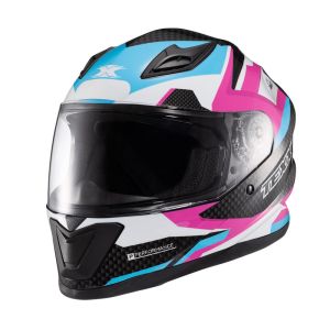 CAPACETE TEXX HAWK RIDE AZUL/ROSA/BRANCO/PRETO TAMANHO 58