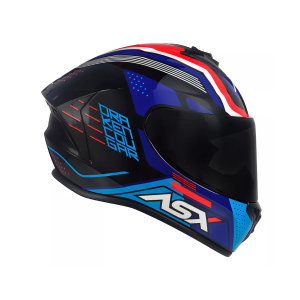 CAPACETE ASX DRAKEN COUGAR BRILHO PRETO/AZUL/VERMELHO 60/L