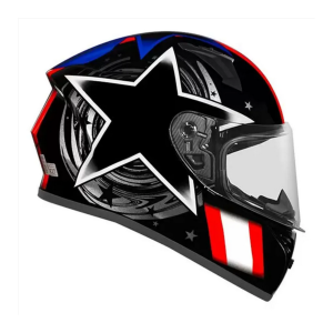 CAPACETE EBF XTROY FF526 COSMIC / TAMANHO 60 / PRETO/BRANCO