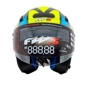 CAPACETE FW3 X OPEN EAGLE AZUL E AMARELO 60