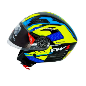 CAPACETE FW3 X OPEN EAGLE AZUL E AMARELO 56