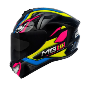 CAPACETE ASX DRAKEN MARIANNY BRILHO PRETO/AMARELO/AZUL 56 S