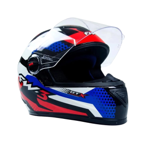 CAPACETE FW3 X GTN SUPER VERMELHO COM AZUL E BRANCO 60