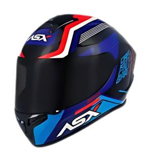 CAPACETE ASX DRAKEN COUGAR BRILHO PRETO/AZUL/VERMELHO 56/S