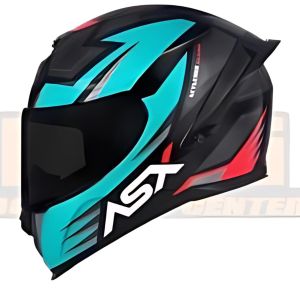 CAPACETE ASX EAGLE RACING ATTACKER BRILHO PRETO/GRAFITE/TIFFANY 60/L