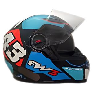 CAPACETE FW3 GTX 43 COM OCULOS AZUL E VERMELHO 56