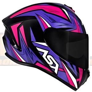 CAPACETE ASX DRAKEN VECTOR BRILHO PRETO/LILAS/ROSA 60/L