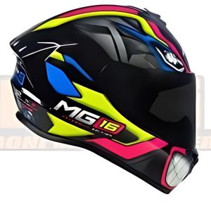 CAPACETE ASX DRAKEN MARIANNY BRILHO PRETO/AMARELO/AZUL 58 M