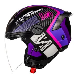 CAPACETE NORISK NEO VIZION MATTE BLK/PURPLE 58/M