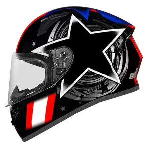 CAPACETE EBF XTROY FF526 COSMIC / TAMANHO 61 / PRETO/BRANCO