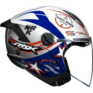 CAPACETE NORISK NEO GALAXY SILVER/BLUE 56/S