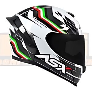 CAPACETE ASX EAGLE RACING ITALY BRILHO BRANCO 60 L