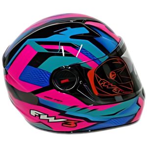 CAPACETE FW3 GTX COM OCULOS FOX ROSA 56